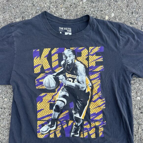 Adidas Kobe Bryant Shirt Men’s Large Graphic Print Black Faded Y2K Rare Lakers - Picture 5 of 8